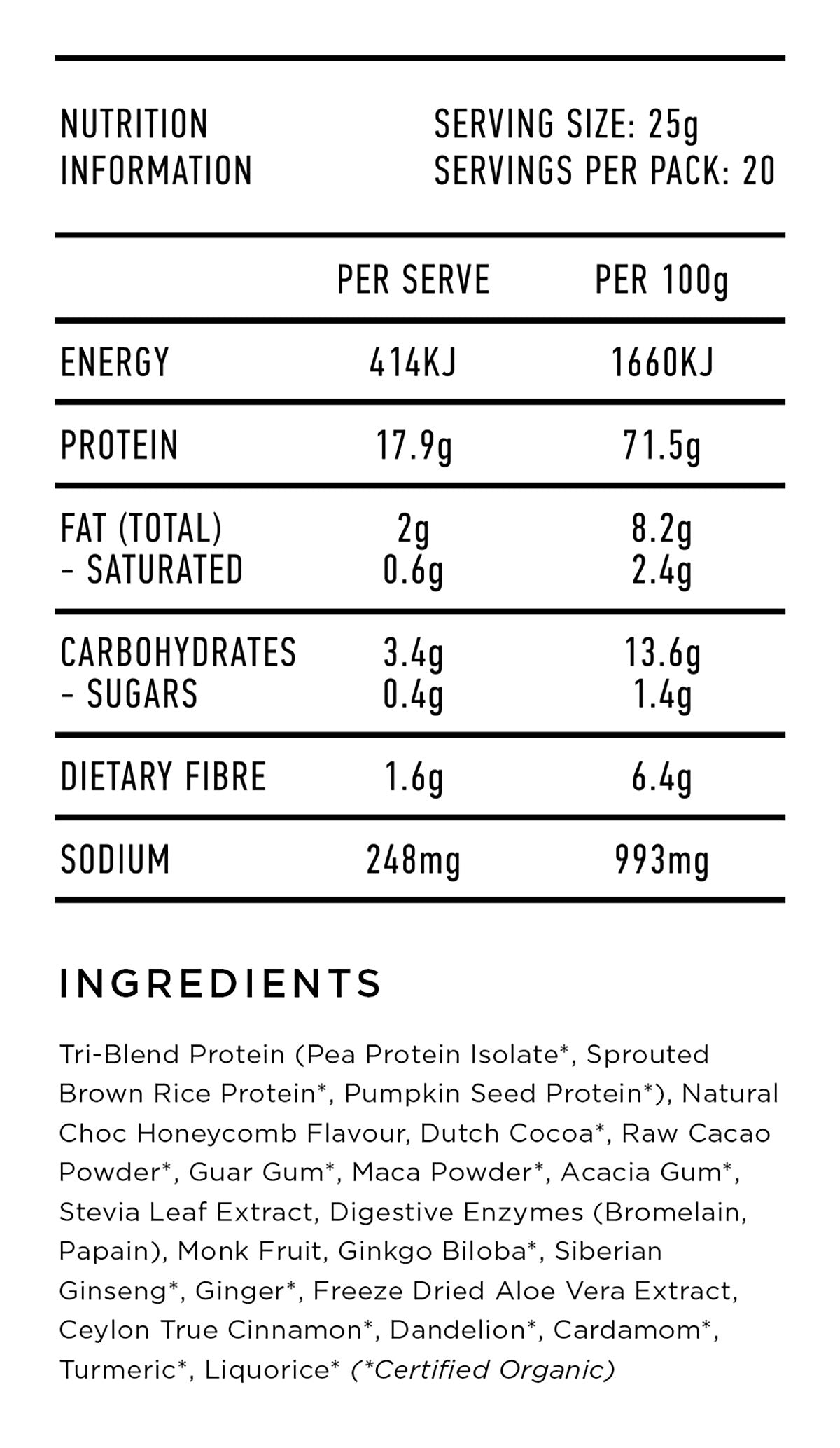 Lean Protein Choc Honeycomb 500g